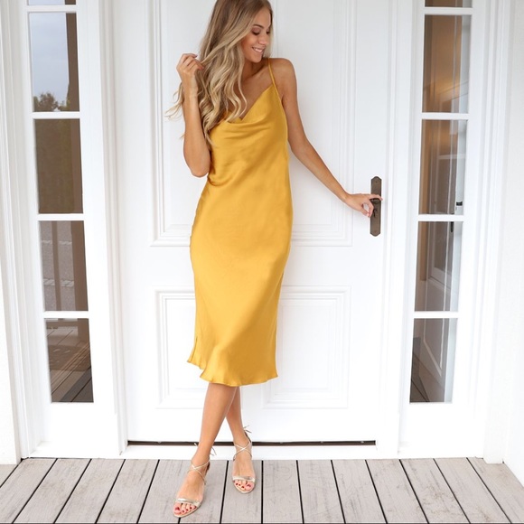 🌟HOST PICK🌟Zara Mustard Yellow Slip Dress - Picture 10 of 10